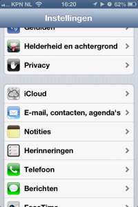 instellingen icloud mail