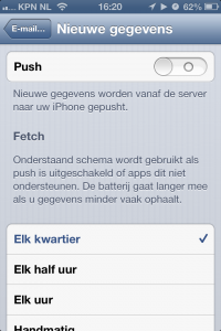 instellingen mail push